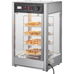 imageHappybuy 14quot Pizza Warmer Display 4Tier Rotary Steam Heating Temp Control 86185 25W Oven Light  LED Commercial Food Warmer for Pizza Shop Restaurant