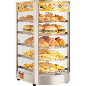 imageVEVOR 3Tier Commercial Food Warmer Display 1400W Food Display Warmer with LED Light Top Storage and Adjustable Shelves 86185 Steam Heating 105L for Hamburger Pizza Bread Fried Chicken5Tier63QT