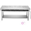 imageVEVOR 5Pan Commercial Food Warmer Electric Steam Table with Independent Temperature Control 750W x 5 Stainless Steel Buffet Catering Food Warmer with Undershelf and Workspace for Restaurant5x11Pan  120 Qt