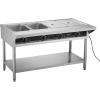 imageVEVOR 5Pan Commercial Food Warmer Electric Steam Table with Independent Temperature Control 750W x 5 Stainless Steel Buffet Catering Food Warmer with Undershelf and Workspace for Restaurant4x11Pan  96 Qt
