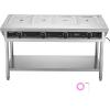 imageVEVOR 5Pan Commercial Food Warmer Electric Steam Table with Independent Temperature Control 750W x 5 Stainless Steel Buffet Catering Food Warmer with Undershelf and Workspace for Restaurant4x11Pan  96 Qt