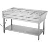 imageVEVOR 5Pan Commercial Food Warmer Electric Steam Table with Independent Temperature Control 750W x 5 Stainless Steel Buffet Catering Food Warmer with Undershelf and Workspace for Restaurant4x11Pan  96 Qt