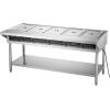 imageVEVOR 5Pan Commercial Food Warmer Electric Steam Table with Independent Temperature Control 750W x 5 Stainless Steel Buffet Catering Food Warmer with Undershelf and Workspace for Restaurant5x11Pan  120 Qt