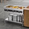 imageVEVOR 5Pan Commercial Food Warmer Electric Steam Table with Independent Temperature Control 750W x 5 Stainless Steel Buffet Catering Food Warmer with Undershelf and Workspace for Restaurant3x11Pan  72 Qt