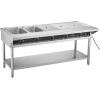 imageVEVOR 5Pan Commercial Food Warmer Electric Steam Table with Independent Temperature Control 750W x 5 Stainless Steel Buffet Catering Food Warmer with Undershelf and Workspace for Restaurant5x11Pan  120 Qt