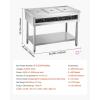imageVEVOR 5Pan Commercial Food Warmer Electric Steam Table with Independent Temperature Control 750W x 5 Stainless Steel Buffet Catering Food Warmer with Undershelf and Workspace for Restaurant3x11Pan  72 Qt