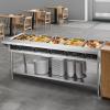 imageVEVOR 5Pan Commercial Food Warmer Electric Steam Table with Independent Temperature Control 750W x 5 Stainless Steel Buffet Catering Food Warmer with Undershelf and Workspace for Restaurant5x11Pan  120 Qt