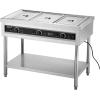 imageVEVOR 5Pan Commercial Food Warmer Electric Steam Table with Independent Temperature Control 750W x 5 Stainless Steel Buffet Catering Food Warmer with Undershelf and Workspace for Restaurant3x11Pan  72 Qt