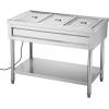 imageVEVOR 5Pan Commercial Food Warmer Electric Steam Table with Independent Temperature Control 750W x 5 Stainless Steel Buffet Catering Food Warmer with Undershelf and Workspace for Restaurant3x11Pan  72 Qt