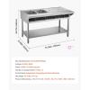 imageVEVOR 5Pan Commercial Food Warmer Electric Steam Table with Independent Temperature Control 750W x 5 Stainless Steel Buffet Catering Food Warmer with Undershelf and Workspace for Restaurant4x11Pan  96 Qt