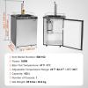 imageVEVOR Beer Kegerator Dual Tap Home Draft Beer Dispenser for Ball Lock Full Size Keg Refrigerator with 5lbs CO2 Tank Hold 2 Sixth  2 Slim  3 Ball lock keg 162LSilver