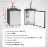 imageVEVOR Beer Kegerator Dual Tap Home Draft Beer Dispenser for Ball Lock Full Size Keg Refrigerator with 5lbs CO2 Tank Hold 2 Sixth  2 Slim  3 Ball lock keg 162LSilver