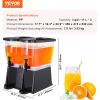 imageVEVOR Beverage Dispenser 3 Gallon x 2 Drink Dispensers for Parties Plastic Juice Dispenser with Stand Spigot Lid Iced Tea Lemonade Juice Water Dispenser for Restaurants Hotels Parties3Gal 2Pack
