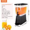 imageVEVOR Beverage Dispenser 3 Gallon x 2 Drink Dispensers for Parties Plastic Juice Dispenser with Stand Spigot Lid Iced Tea Lemonade Juice Water Dispenser for Restaurants Hotels Parties3Gal 1Pack
