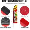 imageVEVOR Burgers Feather Flag with Pole Kit 163 Feet Advertising Flags for Business Outside with Fiberglass Pole Ground Stake Restaurant Swooper Flag Banner Pole Kit Best Burgers Feather Flag