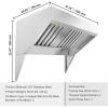 imageVEVOR Commercial Exhaust Hood 6FT Food Truck Hood Exhaust 201 Stainless Steel Concession Trailer Hood with 3 Detachable Ushaped Grid Oil Filter Mesh Rust Resistant Vent Hood for Kitchen Restaurant4FT