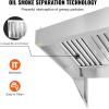 imageVEVOR Commercial Exhaust Hood 6FT Food Truck Hood Exhaust 201 Stainless Steel Concession Trailer Hood with 3 Detachable Ushaped Grid Oil Filter Mesh Rust Resistant Vent Hood for Kitchen Restaurant4FT