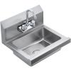 imageVEVOR Commercial Hand Sink with Faucet Stainless Steel Sink for Washing Small Washing Sinks Wall Mount Hand Basin Utility Sink for Restaurant Kitchen Bar Garage and Home 17 x 15 inch