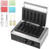 imageVEVOR Commercial Waffle Stick Maker 6PCS 1500W Waffle Baker Machine NonStick Stainless Steel Corn Hot Dog Waffle Iron with Temp and Time Control Handle for Restaurant Bakery Snack Bar FamilyHot Dog Waffle