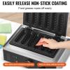 imageVEVOR Commercial Waffle Stick Maker 6PCS 1500W Waffle Baker Machine NonStick Stainless Steel Corn Hot Dog Waffle Iron with Temp and Time Control Handle for Restaurant Bakery Snack Bar FamilyHot Dog Waffle
