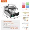 imageVEVOR Commercial Waffle Stick Maker 6PCS 1500W Waffle Baker Machine NonStick Stainless Steel Corn Hot Dog Waffle Iron with Temp and Time Control Handle for Restaurant Bakery Snack Bar FamilyIce Cream Cone
