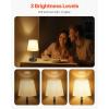imageVEVOR Cordless Table Lamp 5200mAh Builtin Rechargeable Battery Small Desk Lamp 3Level Brightness Fabric Shade 27003000K Color Temperature Table Light for Restaurant Bedroom Bars Black