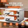 imageVEVOR Electric Pizza Oven 18Inch Commercial Pizza Ovens 842F Max Temp 1740W Large Pizza Oven Countertop with Temp ampamp Time Control Built in Thermometer Indoor Pizza Maker for Restaurant Home Use12Inch Dual Layer
