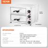 imageVEVOR Electric Pizza Oven 18Inch Commercial Pizza Ovens 842F Max Temp 1740W Large Pizza Oven Countertop with Temp ampamp Time Control Built in Thermometer Indoor Pizza Maker for Restaurant Home Use12Inch Dual Layer
