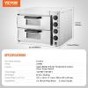 imageVEVOR Electric Pizza Oven 18Inch Commercial Pizza Ovens 842F Max Temp 1740W Large Pizza Oven Countertop with Temp ampamp Time Control Built in Thermometer Indoor Pizza Maker for Restaurant Home Use16Inch Dual Layer
