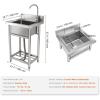 imageVEVOR Stainless Steel Utility Sink 1 Compartment Free Standing Small Sink wWorkbench Faucet ampamp legs 394 x 191 x 374 in Commercial Single Bowl Sinks for Garage Restaurant LaundrySilver  Single Bowl