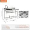imageVEVOR Stainless Steel Utility Sink 1 Compartment Free Standing Small Sink wWorkbench Faucet ampamp legs 394 x 191 x 374 in Commercial Single Bowl Sinks for Garage Restaurant LaundrySilver  Left Single Bowl