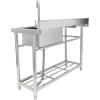 imageVEVOR Stainless Steel Utility Sink 1 Compartment Free Standing Small Sink wWorkbench Faucet ampamp legs 394 x 191 x 374 in Commercial Single Bowl Sinks for Garage Restaurant LaundrySilver  Right Single Bowl