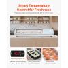 imageVEVOR Sushi Display Case Refrigerator 25 Cuft Commercial Sushi Case 7Pan Countertop Showcase with Curved Glass LED Lighting and Digital Temperature Control for SushiBar Restaurant Store5945in 6 Pan