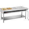 imageVEVOR 5Pan Commercial Food Warmer Electric Steam Table with Independent Temperature Control 750W x 5 Stainless Steel Buffet Catering Food Warmer with Undershelf and Workspace for Restaurant5x11Pan  120 Qt