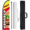 imageVEVOR Burgers Feather Flag with Pole Kit 163 Feet Advertising Flags for Business Outside with Fiberglass Pole Ground Stake Restaurant Swooper Flag Banner Pole Kit Best Burgers Feather Flag