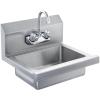imageVEVOR Commercial Hand Sink with Faucet Stainless Steel Sink for Washing Small Washing Sinks Wall Mount Hand Basin Utility Sink for Restaurant Kitchen Bar Garage and Home 17 x 15 inch