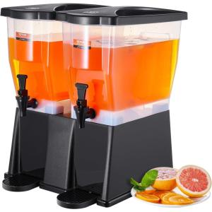 imageVEVOR Beverage Dispenser 3 Gallon x 2 Drink Dispensers for Parties Plastic Juice Dispenser with Stand Spigot Lid Iced Tea Lemonade Juice Water Dispenser for Restaurants Hotels Parties3Gal 2Pack