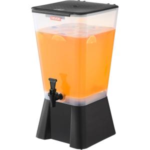 imageVEVOR Beverage Dispenser 3 Gallon x 2 Drink Dispensers for Parties Plastic Juice Dispenser with Stand Spigot Lid Iced Tea Lemonade Juice Water Dispenser for Restaurants Hotels Parties5Gal 1Pack