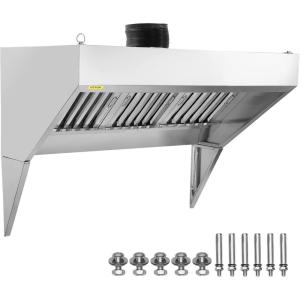 imageVEVOR Commercial Exhaust Hood 6FT Food Truck Hood Exhaust 201 Stainless Steel Concession Trailer Hood with 3 Detachable Ushaped Grid Oil Filter Mesh Rust Resistant Vent Hood for Kitchen Restaurant7FT
