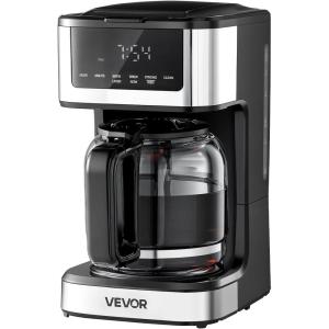 imageVEVOR Programmable Coffee Maker 12 Cup Programmable Drip Coffee Makers with Touch Screen 4Hour Keep Warm Coffee Makers Drips 2 Brew Strengths Drip Coffee Machine for Home 24Hour Programmable