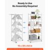 imageVEVOR 4Tier Foldable Storage Shelf 26W x 13D x 46H Inch Folding Metal Rack Shelving Unit No Assembly Organizer Shelf with 5 Wheels ampamp 4 Hooks for Pantry Kitchen Garage Basement BlackWhite