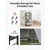imageVEVOR 4Tier Foldable Storage Shelf 26W x 13D x 46H Inch Folding Metal Rack Shelving Unit No Assembly Organizer Shelf with 5 Wheels ampamp 4 Hooks for Pantry Kitchen Garage Basement BlackBlack