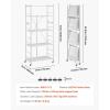 imageVEVOR 4Tier Foldable Storage Shelf 26W x 13D x 46H Inch Folding Metal Rack Shelving Unit No Assembly Organizer Shelf with 5 Wheels ampamp 4 Hooks for Pantry Kitchen Garage Basement BlackWhite
