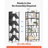 imageVEVOR 4Tier Foldable Storage Shelf 26W x 13D x 46H Inch Folding Metal Rack Shelving Unit No Assembly Organizer Shelf with 5 Wheels ampamp 4 Hooks for Pantry Kitchen Garage Basement BlackBlack