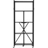 imageVEVOR 4Tier Foldable Storage Shelf 26W x 13D x 46H Inch Folding Metal Rack Shelving Unit No Assembly Organizer Shelf with 5 Wheels ampamp 4 Hooks for Pantry Kitchen Garage Basement BlackBlack