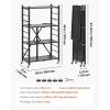 imageVEVOR 4Tier Foldable Storage Shelf 26W x 13D x 46H Inch Folding Metal Rack Shelving Unit No Assembly Organizer Shelf with 5 Wheels ampamp 4 Hooks for Pantry Kitchen Garage Basement BlackBlack