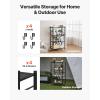 imageVEVOR 4Tier Foldable Storage Shelf 26W x 13D x 46H Inch Folding Metal Rack Shelving Unit No Assembly Organizer Shelf with 5 Wheels ampamp 4 Hooks for Pantry Kitchen Garage Basement BlackBlack