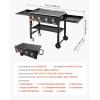 imageVEVOR Gas Griddle 4Burner Flat Top Grill 36 inch Grill Plate Foldable Propane Griddle with Wheels 60000 BTU Outdoor Flat Top Grills for PanFrying Grilling StirFrying ampamp BBQ Pulse Ignition