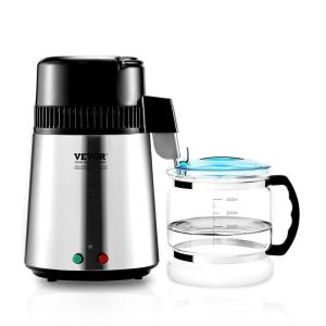 imageVEVOR Water Distiller 4L 105 Gallon Pure Water Purifier Filter for Home Countertop 750W Distilled Water Maker Stainless Steel Interior Distiller Water Making Machine to Make Clean Water SilverSilver Upgrade