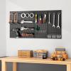 imageVEVOR Metal Pegboard Panels 24quot x 12quot Pegboard 2 Panels Heavy Duty Steel Peg Board Wall Organizer for Living Room Garage Tool Storage Workbench Office Organization Craft Room Kitchen Home Black48 x 24